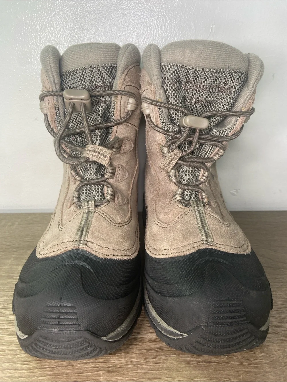 Columbia Winter Boots 3 Youth Bugaboot Suede High Top Kids Tan Black Gray